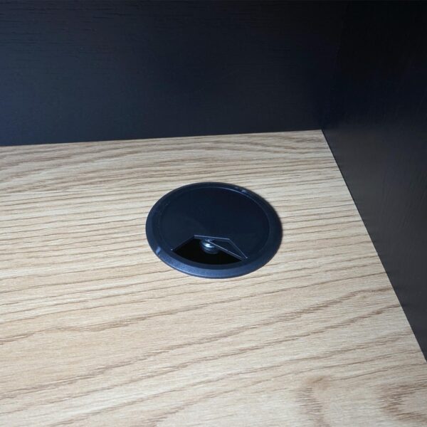 Schreibtisch HWC-J79, Bürotisch Computertisch Arbeitstisch, Schublade 120x50cm Holz Metall ~ Eiche-Optik Bild 3