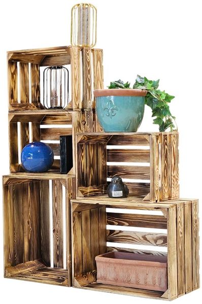 Obstkisten Holzkisten Regal 50 x 40 x 30cm und 40x30x25 5er Bild 5