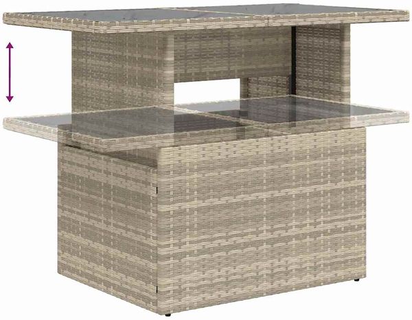 vidaXL Sofa Set mit Kissen 11 pcs Hellgrau Poly-Rattan 3349078 Bild 10