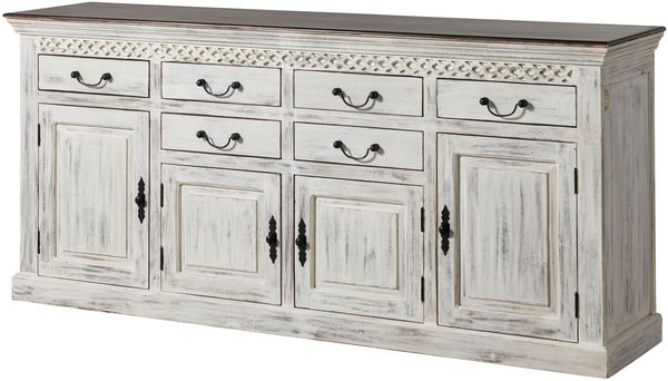 Sideboard Mango / Akazie 200x45x90 weiß gewachst CASTLE-ANTIK #108 Bild 3