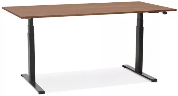 Kokoon Design Schreibtisch Droide Holz Wallnuss und Schwarz 140 cm