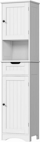 Bealife Hochschrank Höhe170cm,Badezimmerschrank Hochschrank, mit verstellbaren Ablagen