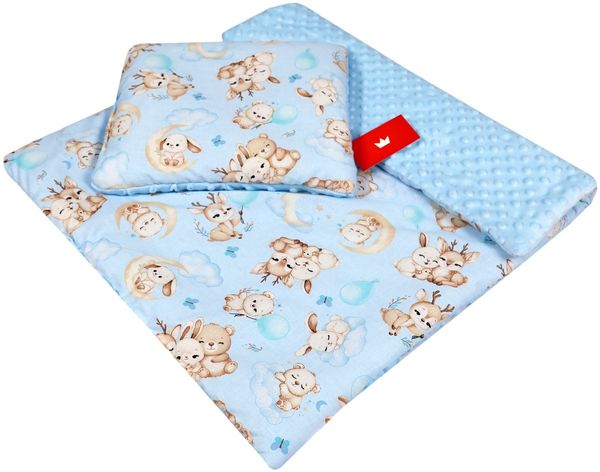 Kinderdecke BABYLUX Babydecke MINKY 2Set Kuscheldecke Decke 75 x 60cm Kinderwagen, BabyLux, MP163 Blau + Schnuckis Bild 3