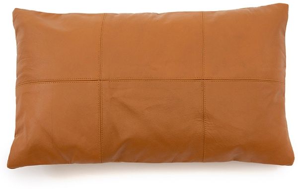 Die Six Panel Leather Kissenbezüge - Camel - 30x50