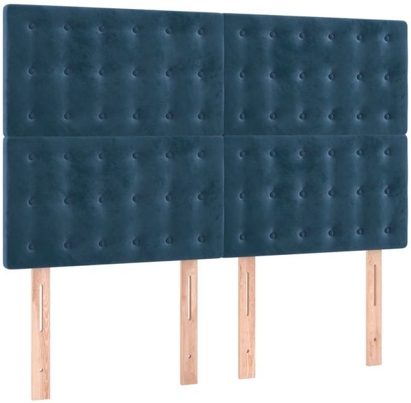 vidaXL Boxspringbett mit Matratze Dunkelblau 140x200 cm Samt 3132925 Bild 5