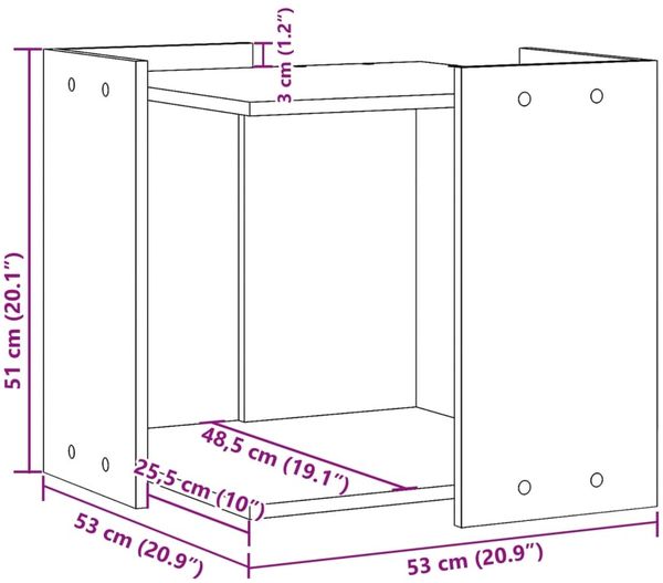 vidaXL Katzenklo Eichen-Optik 53x53x51 cm Holzwerkstoff 857757 Bild 9