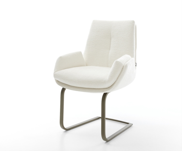 Freischwinger Clea-Flex Bouclé Soft Beige Freischwinger flach Effektfinish Titan