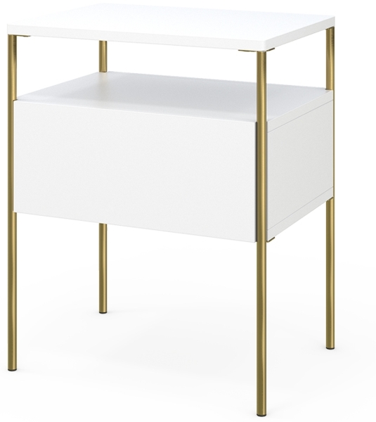 Nachttisch Mira Weiß/Gold 40 x 50 cm Vicco