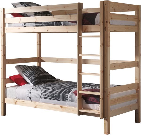 Vipack 'Pino' hohes Etagenbett 90x200 cm, natur, Kiefer massiv Bild 2