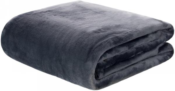 Couchdecke XL » Kuscheldecke 150 x 200 cm » hochwertige Flanelldecke » Microfaser Wohndecke » Tagesdecke Flanell - Grau