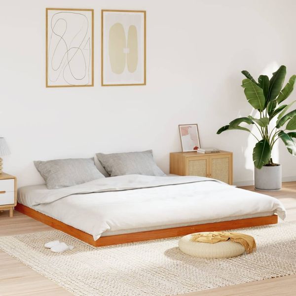 vidaXL Massivholzbett Wachsbraun 180x200 cm Kiefer 847147