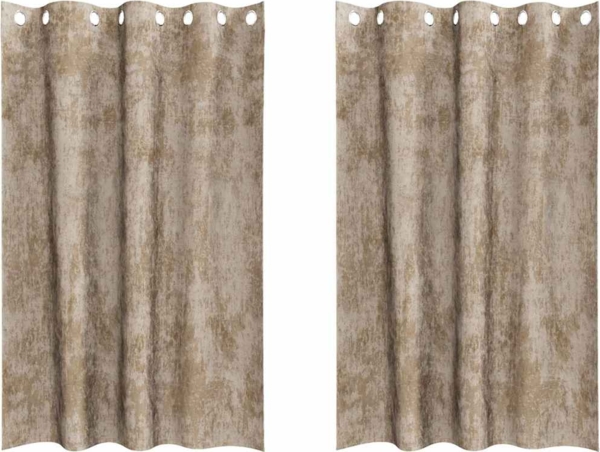 vidaXL Samtvorhänge mit Vorhängen 2 pcs Champagner 175 x 140 cm Samt 4107674