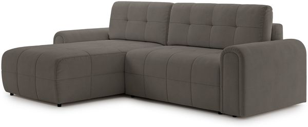 Selsey Simolla – Ecksofa mit Schlaffunktion und Bettkasten, links, Chenille, Taupe