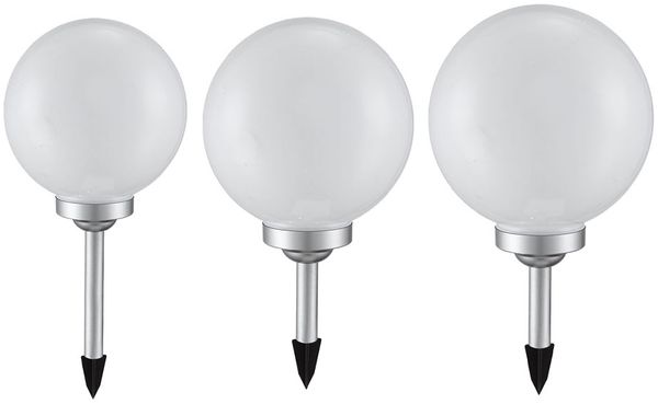 3er Set LED Solar Kugeln in verschiedenen Größen