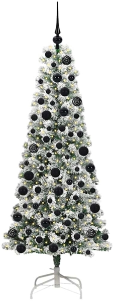 vidaXL Künstlicher klappbarer Weihnachtsbaum Grün und Weiß 180 cm 3395596 Bild 2
