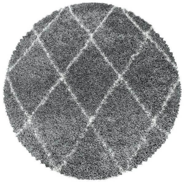 Teppium Teppich Rauten Design, Rund, Höhe: 30 mm, Teppich Wohnzimmer Geometrisch Design verschiedene farben und größen