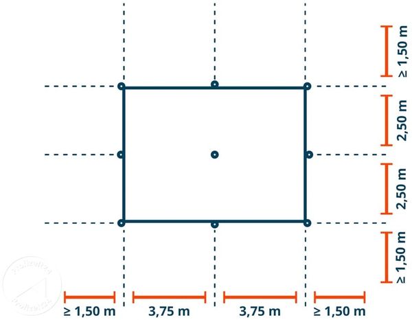 TOOLPORT 5x7,5 m Stretchzelt, inkl. Stahlpfosten-Set, Sand Bild 10