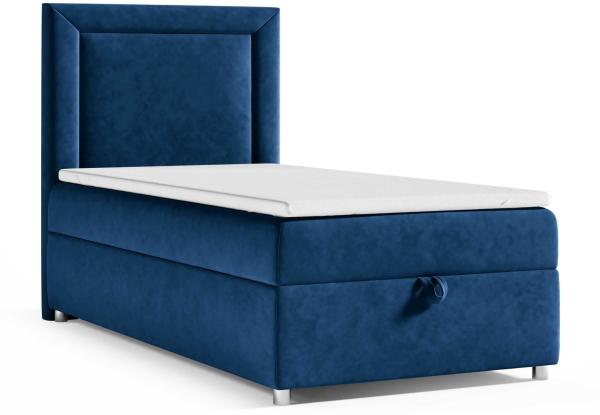 Best for Home Boxspringbett K3 SINGLE mit Bettkasten mit Lieferung (Blau 70x200)