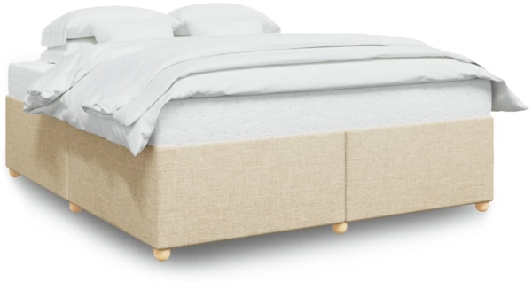 vidaXL Bettgestell ohne Matratze Creme 180x200 cm Stoff 3284755
