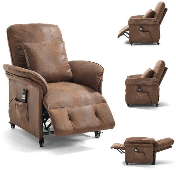 Happy Home Relaxsessel 2 Motoren Elektrischer Relaxsessel, Fernsehsessel mit Liegefunktion