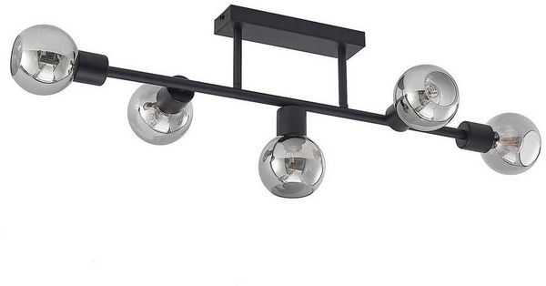 Lindby Deckenleuchten Biscala, Metall, Schwarz IP20, 5 x 4 W LED