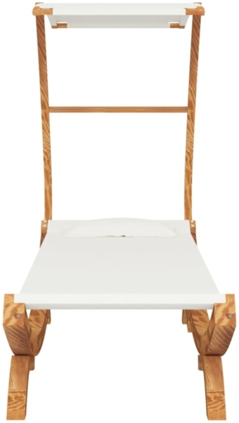 vidaXL Sonnenliege mit Dach 100x190x134 cm Bugholz Massiv Creme 313943 Bild 3