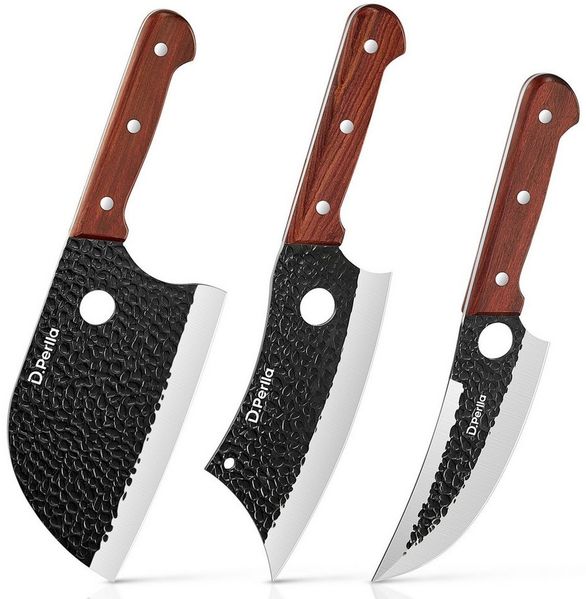 D.Perlla Messer-Set Metzgermesserset, 3-teiliges Kochmesserset (Set, 3-tlg)