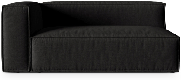 Micadoni Modul Nuria Groß 3-Sitzer Links Strukturierter Stoff Schwarz