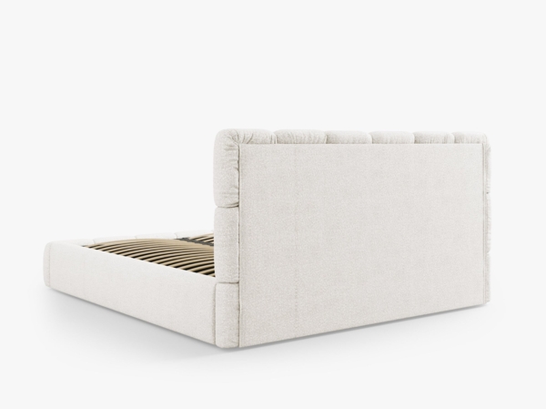 Micadoni Stauraumbett mit Kopfteil Bellis Boucle Baloo Weiß 160x200 Bild 4