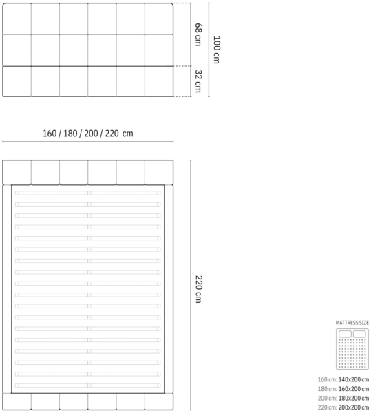 Micadoni Stauraumbett mit Kopfteil Bellis Boucle Baloo Weiß 160x200 Bild 7