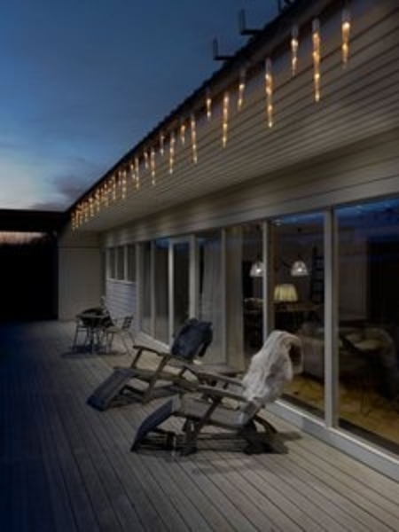 KONSTSMIDE No. 2746-802 LED Eiszapfen Lichtervorhang 16 Zapfen bernsteinfarben IP44 Bild 6