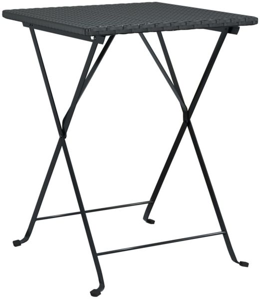 vidaXL Bistrotisch Klappbar Schwarz 55x54x71 cm Poly Rattan 319983