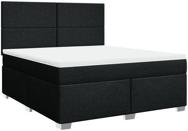 vidaXL Boxspringbett mit Matratze Schwarz 180x200 cm Stoff 3292862 Bild 3