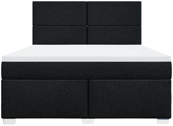vidaXL Boxspringbett mit Matratze Schwarz 180x200 cm Stoff 3292862 Bild 6