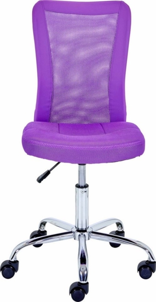 Inter Link - Kinderschreibtischstuhl - Ergonomischer Drehsessel - Höhenverstellbar - Verchromter Metallfuß- Atmungsaktiver Mesh-Gewebebezug - 360° drehbar - Purple - Bonnie