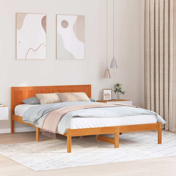 vidaXL Bettgestell Braun 140 x 200 cm Massivholz Kiefer 872190