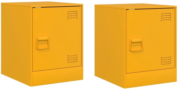 vidaXL Nachttische 2 Stk. Senfgelb 34,5x39x44 cm Stahl 841614
