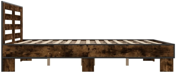vidaXL Bettgestell Räuchereiche 150x200 cm Holzwerkstoff und Metall 3280099 Bild 4