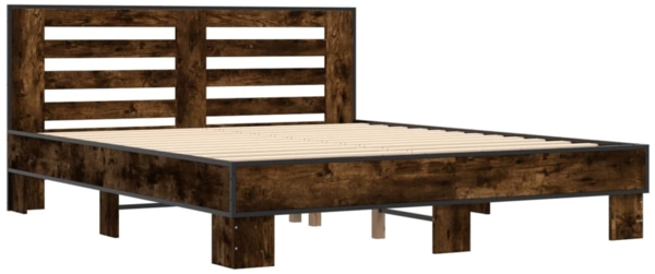 vidaXL Bettgestell Räuchereiche 150x200 cm Holzwerkstoff und Metall 3280099 Bild 2