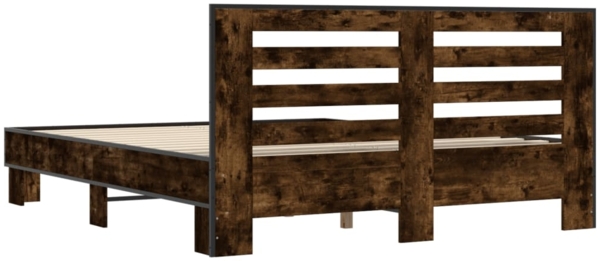 vidaXL Bettgestell Räuchereiche 150x200 cm Holzwerkstoff und Metall 3280099 Bild 5