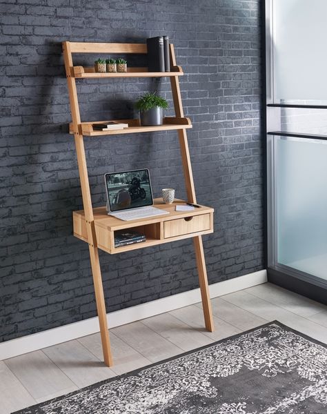 Regal-Schreibtisch >Max< in Eiche, Massivholz - 69x170x48cm (BxHxT)