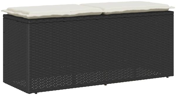 vidaXL Gartenbank mit Kissen Schwarz 110x40x44 cm Poly Rattan 4104145