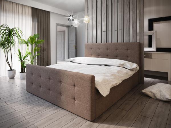 Boxspringbett Bett HUGO -Variante A- 200x200cm Braun inkl. Bettkasten