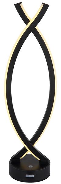 LED Tischleuchte, schwarz, Touchdimmer, H 41 cm