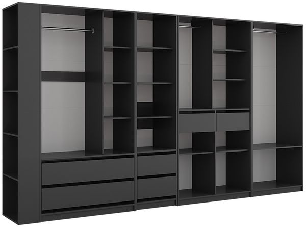 Kleiderschrank Elmo Anthrazit 50x200 cm 5er Set Vicco