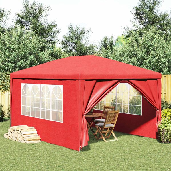 vidaXL Party-Zelt 400 x 300 x 255 cm Rot PE und Stahl 42032347