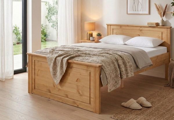 OTTO home Massivholzbett Hugo, FSC® zertifiziert, Landhausstil, zeitlos und edel (auch als Super Sparset inklusive Schubkästen), Stauraumbett, extra belastbar, Made in EU, viele Breiten