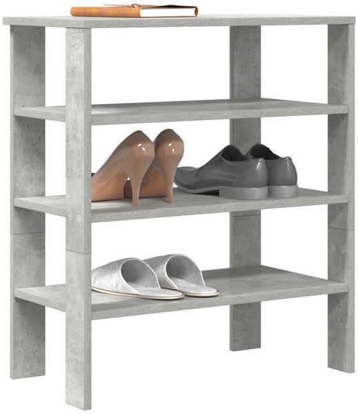 vidaXL Schuhregal Betongrau 61x32x70 cm Holzwerkstoff 859845