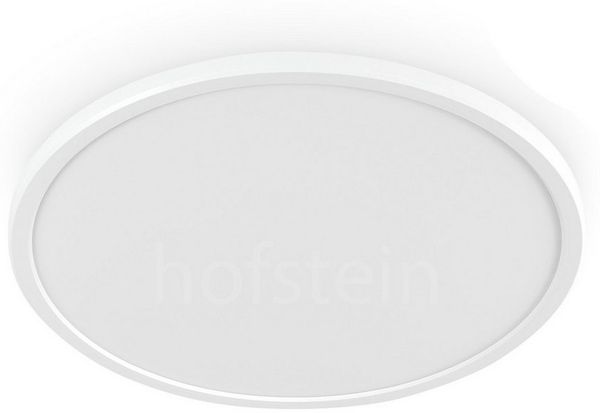 hofstein Deckenleuchte dimmbare Deckenlampe aus Kunststoff in Schwarz/Weiß, LED wechselbar, 3000 Kelvin, runde Leuchte im modernen Design, dimmbar über Lichtschalter, 22 Watt