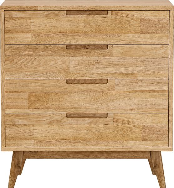 skølm 'Floki' Kommode, aus massivem Eichenholz, mit 4 Schubladen, mit Holzfüßen, hochwertiges Sideboard, natur geölt Bild 12